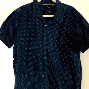 Mens XL JF J Ferrar navy blue button down, 100% cotton